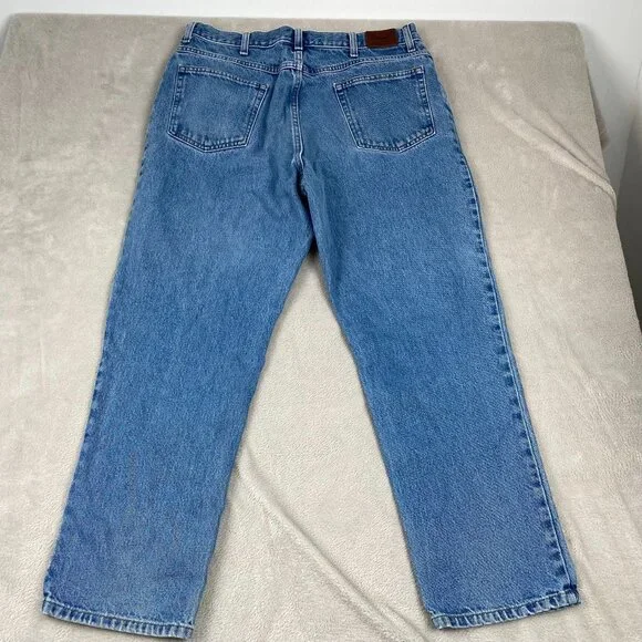 L.L. Bean Men's Jeans 36x29 100% Cotton Natural Fit Straight Leg Blue Denim - Picture 13 of 13